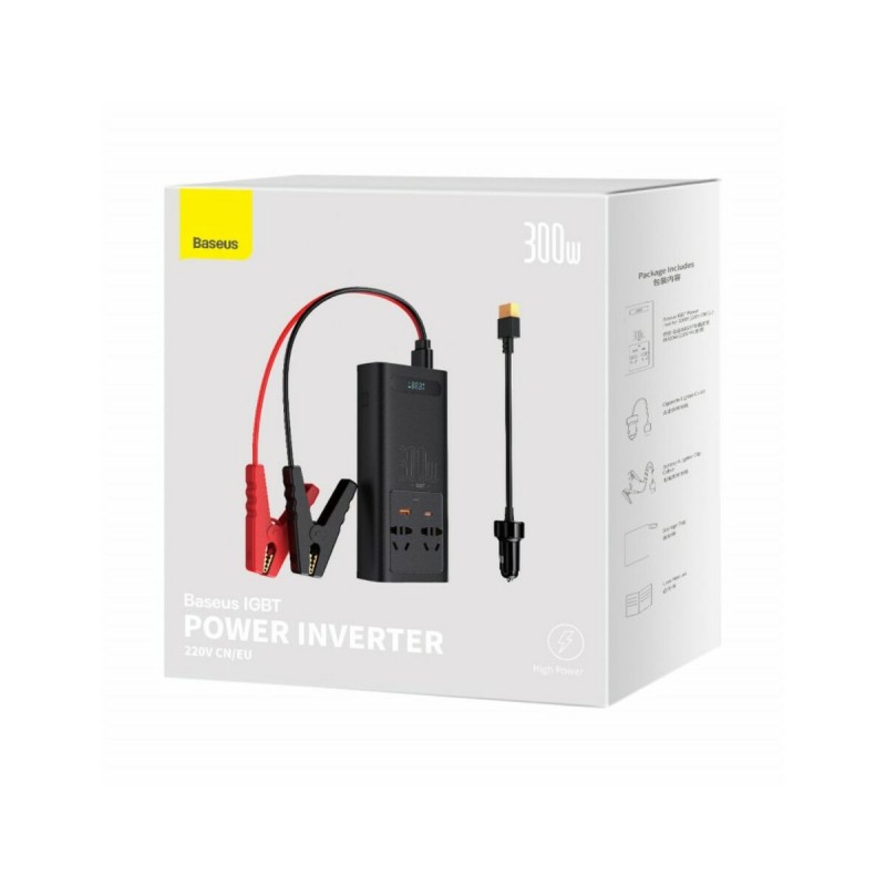 Автомобільний інвертор Baseus IGBT Power Inverter 300W (220V CN/EU ) Black