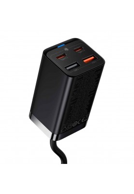 Мережевий зарядний пристрій Baseus GaN3 Pro Desktop Fast Charger 2C+2U 65W (Cable Type-C to Type-C 100W(20V/5A) 1m) Black