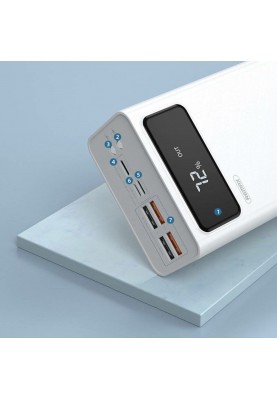 Зовнішній акумулятор REMAX Mengine Series 30000mAh 4USB Power Bank RPP-112 White