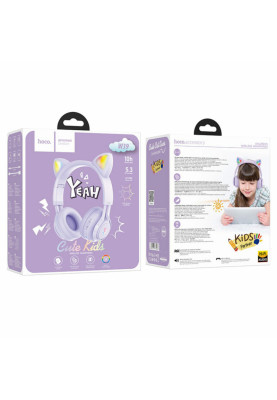 Навушники HOCO W39 Cat ear kids BT headphones Purple