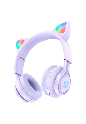 Навушники HOCO W39 Cat ear kids BT headphones Purple