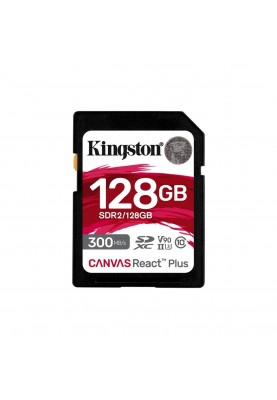 SDXC (UHS-II U3) Kingston Canvas React Plus 128Gb class 10 V90 (R-300MB/s)