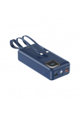 Зовнішній акумулятор REMAX Suji Series PD 20W+QC 22.5W  Fast Charging Cabled Power Bank 30000mAh  RPP-550 Blue