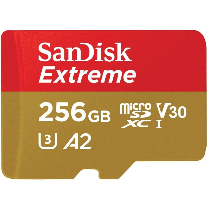 microSDXC (UHS-1 U3) SanDisk Extreme A2 256Gb class 10 V30 (R190MB/s,W130MB/s) (adapter SD)