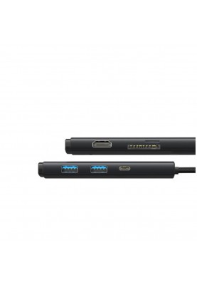 USB-Hub Baseus Lite Series 6-Port Type-C HUB Docking Station (Type-C to HDMI+USB3.0*2+Type-C Data+SD/TF) Black