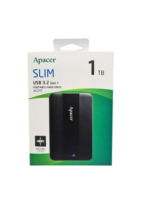 PHD External 2.5'' Apacer USB 3.2 Gen. 1 AC237 1Tb Black (color box)