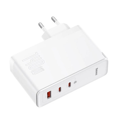 Мережевий зарядний пристрій Baseus GaN5 Pro Fast Charger 2C+U 140W EU White (With Superior Series Fast Charging Data Cable Type-C to Type-C 240W（48V/5