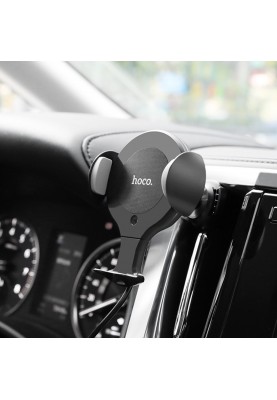 Тримач для мобiльного з БЗП HOCO CA60 Aspiring infrared sensor wireless charging car holder Black