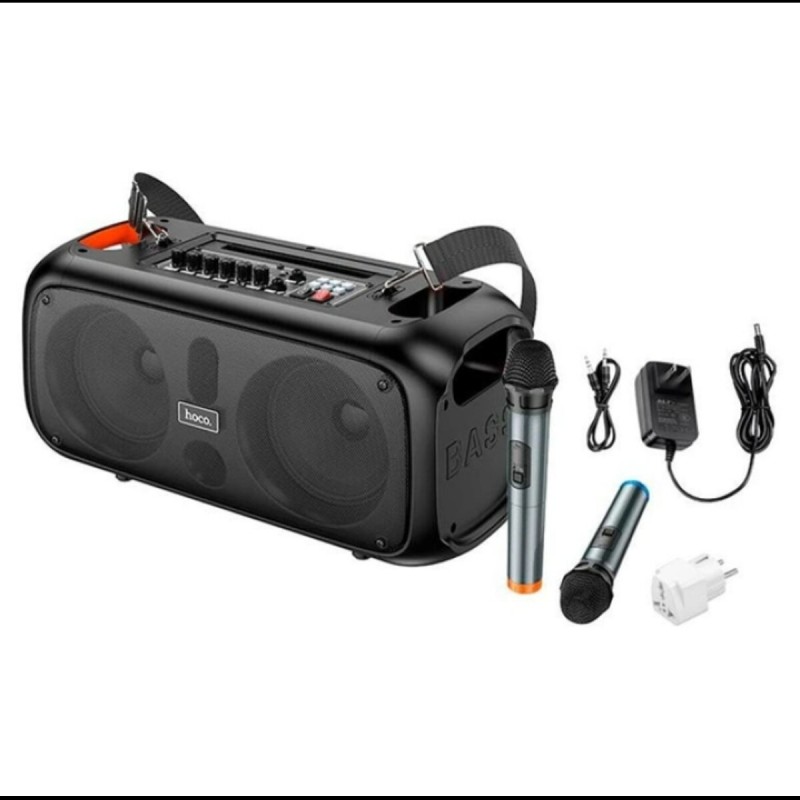 Портативна колонка HOCO BS54 Party wireless dual mic outdoor BT speaker Black