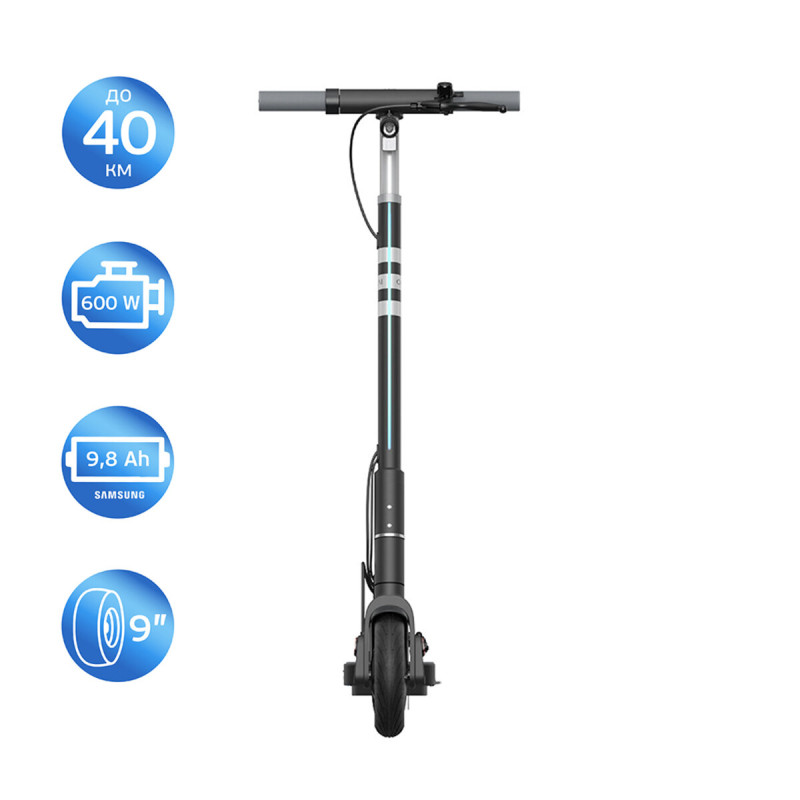 Електросамокат OKAI ES20-NEON Black 9", 300(600)W, 9.8Ah, 40km, 25km\h, 20%, NFC, App, 16kg