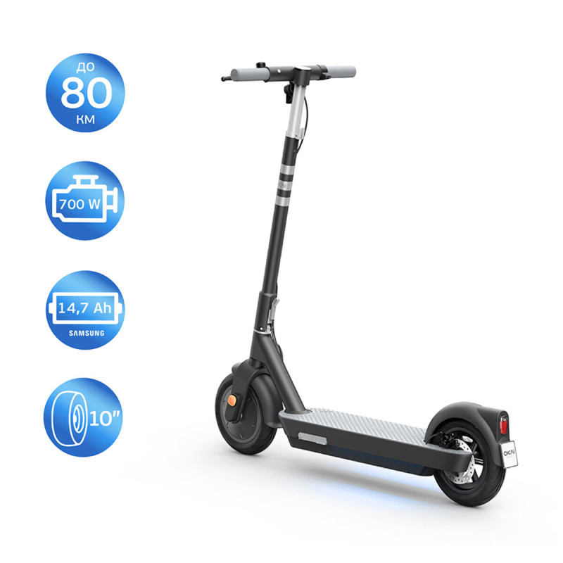 Електросамокат OKAI ES30-NEON PRO Black 10", 350(700)W, 14.7Ah, 80km, 25km\h, 25%, NFC, App, 21kg