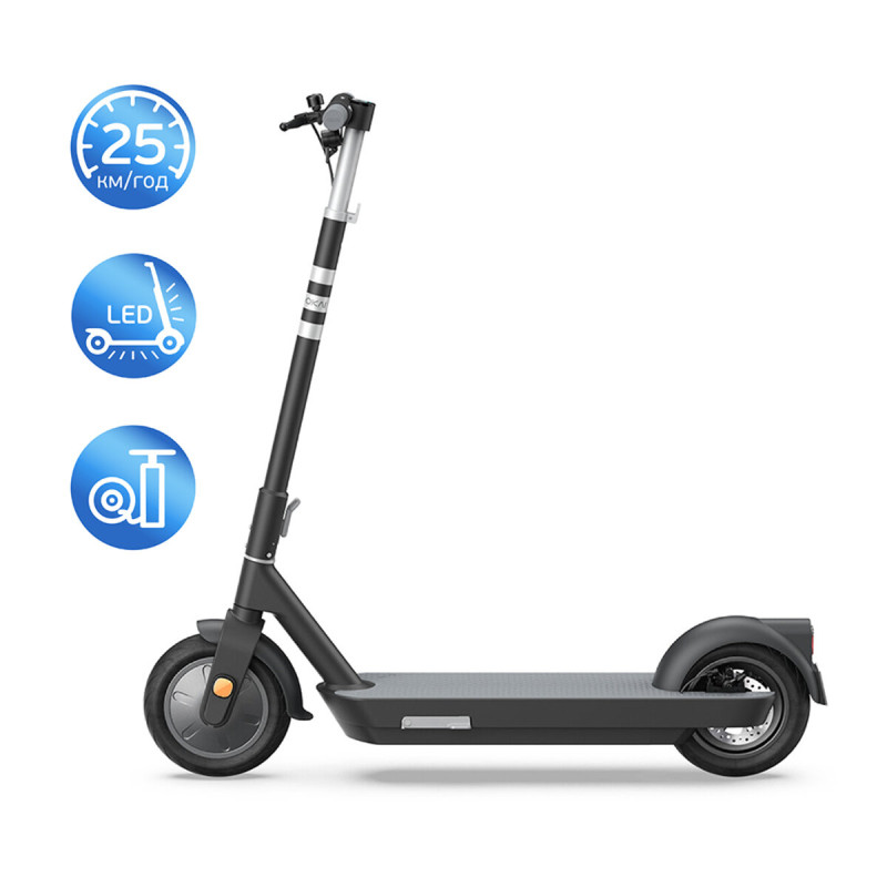 Електросамокат OKAI ES30-NEON PRO Black 10", 350(700)W, 14.7Ah, 80km, 25km\h, 25%, NFC, App, 21kg