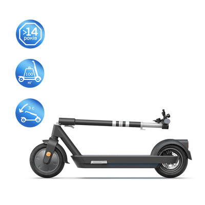 Електросамокат OKAI ES30-NEON PRO 10", 350(700)W, 14,7Ah, 80km, 25km\h, 25%, NFC, App, Black