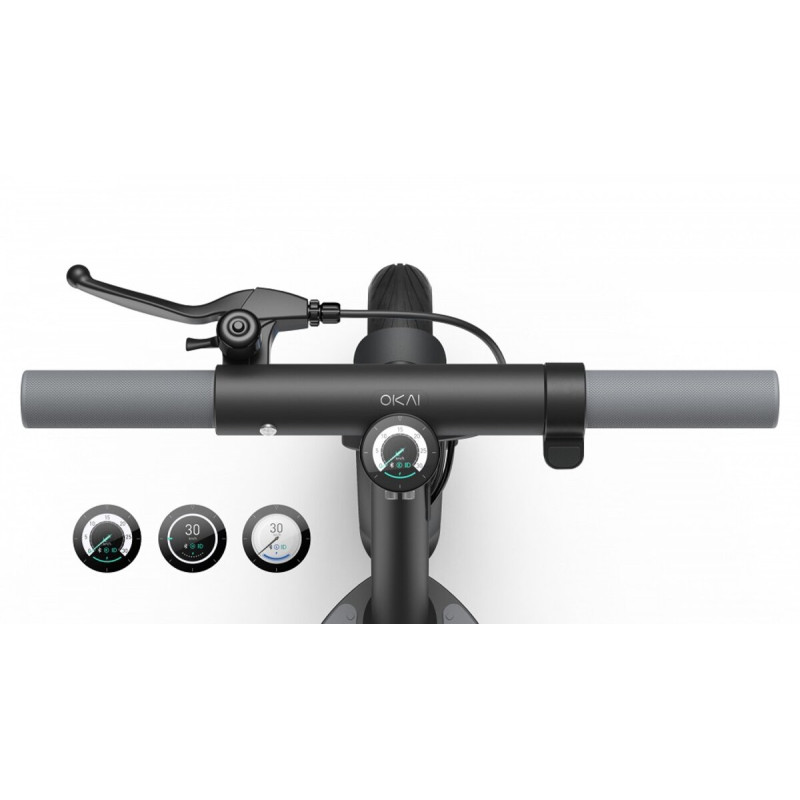 Електросамокат OKAI ES10-NEON Lite Black 9", 300(600)W, 7.8Ah, 30km, 25km\h, 20%, NFC, App,15kg
