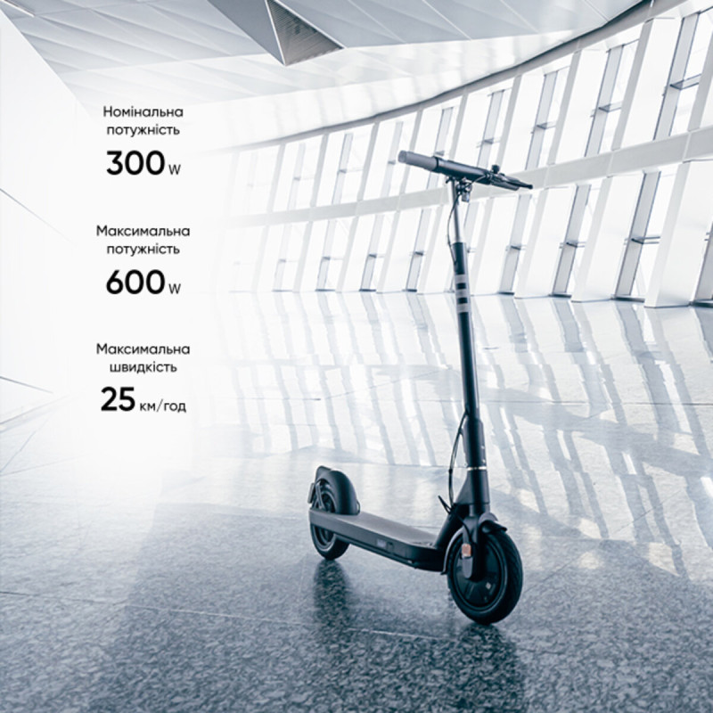 Електросамокат OKAI ES10-NEON Lite Black 9", 300(600)W, 7.8Ah, 30km, 25km\h, 20%, NFC, App,15kg