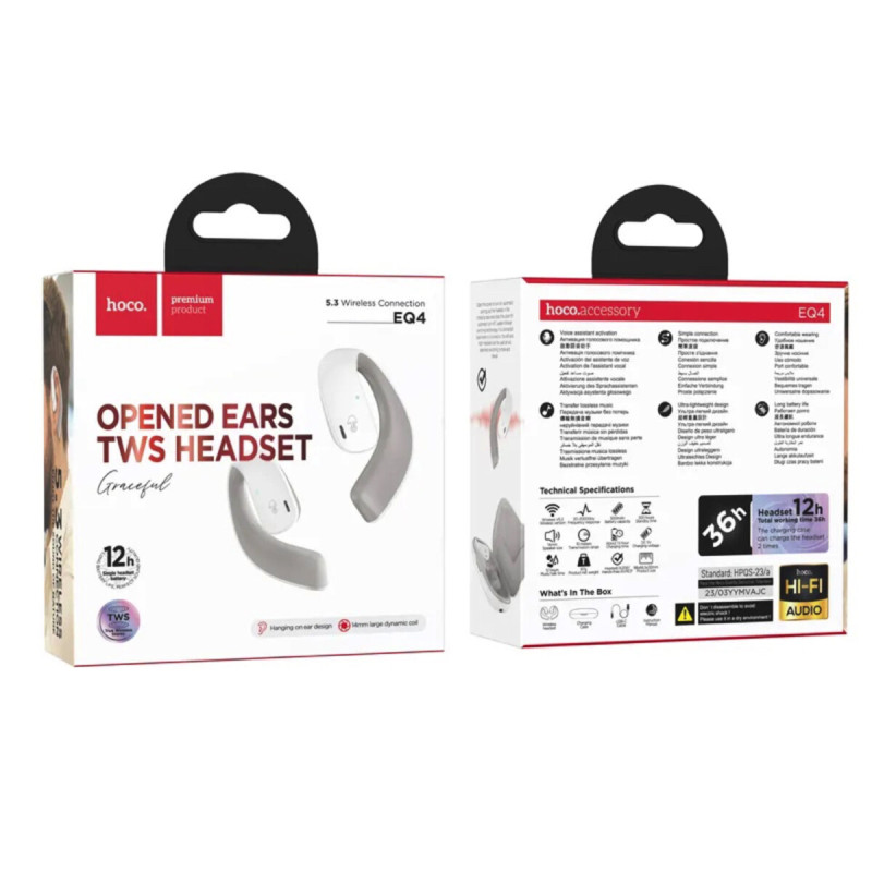 Бездротові навушники HOCO EQ4 Graceful true wireless BT headset White