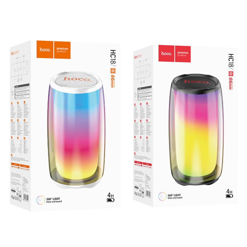 Портативна колонка HOCO HC18 Jumper colorful luminous BT speaker White