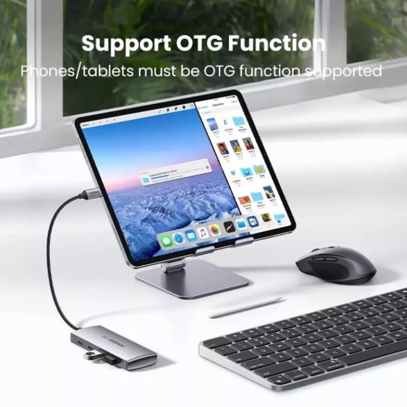 USB-хаб UGREEN CM480 USB-C to 2× USB 3.2+2×USB-C Adapter 10G (UGR-30758)