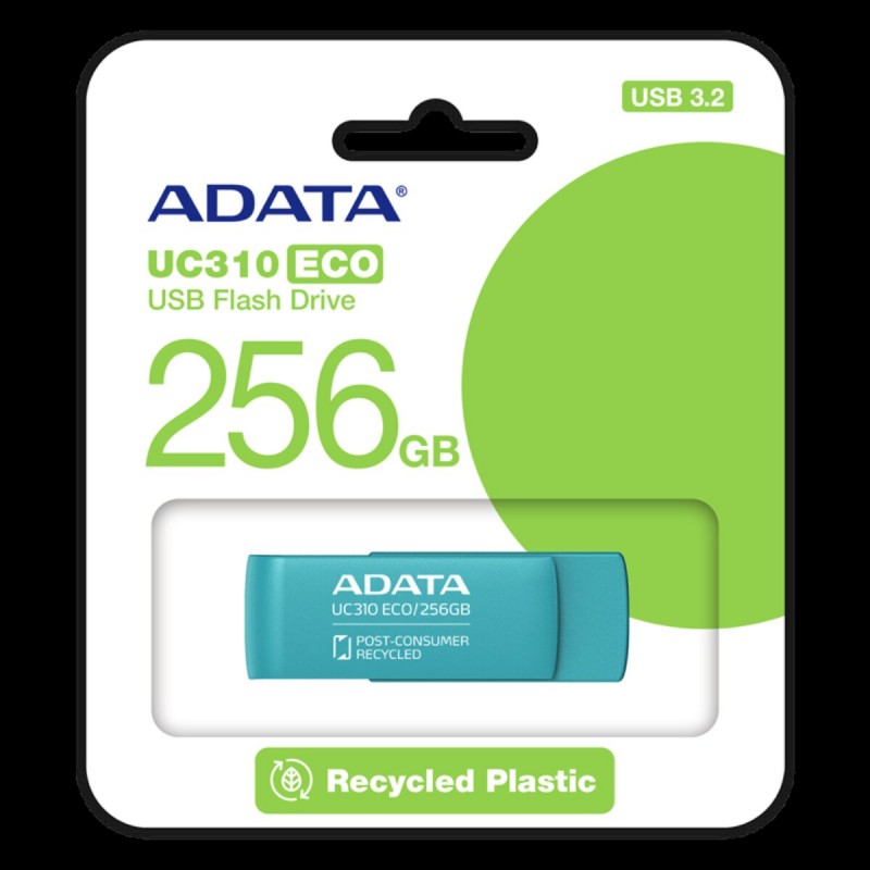 Flash A-DATA USB 3.2 UC310 Eco 256Gb Green