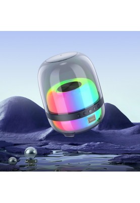 Портативна колонка HOCO BS58 Crystal colorful luminous BT speaker Magic Black Night