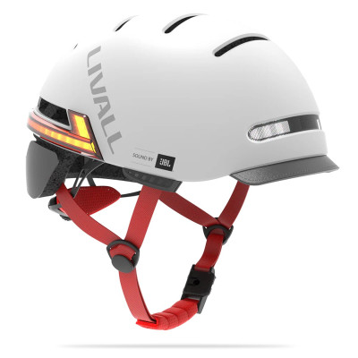 Захисний шолом Livall BH51M NSO (L) Grey (57-61см), акустика JBL, мікрофон, сигнали поворотів та стопів, додаток, пульт BR80, з застібкою, Bluetooth