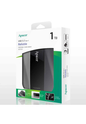 PHD External 2.5'' Apacer USB 3.2 Gen 1 AC533 1TB Black