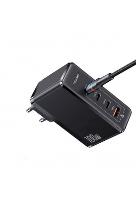 Мережевий зарядний пристрій Usams US-CC163 T50 100W 4 Ports ACCC GaN Fast Charger (EU) Black