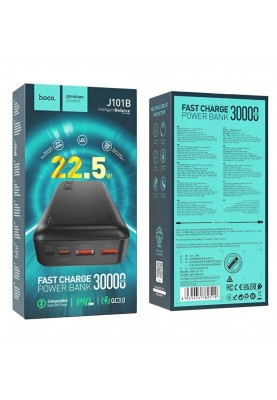 Зовнішній акумулятор HOCO J101B Astute 22.5W fully compatible power bank(30000mAh) Black