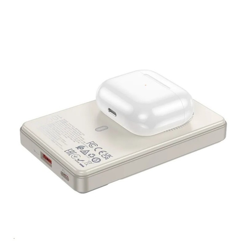 Зовнішній акумулятор HOCO Q18 Tourer 22.5W fully compatible power bank with magnetic fast charging(10000mAh) Milky White