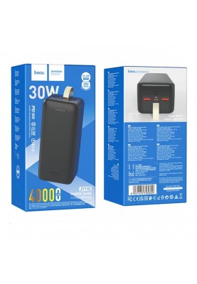Зовнішній акумулятор HOCO J111C Smart charge PD30W power bank(40000mAh) Black