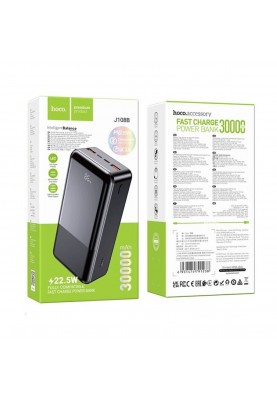 Зовнішній акумулятор HOCO J108B Universe 22.5W fully compatible power bank(30000mAh) Black