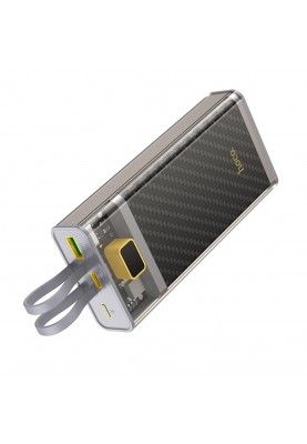 Зовнішній акумулятор HOCO J104A Discovery edition 22.5W fully compatible power bank with cable(20000mAh) Gray
