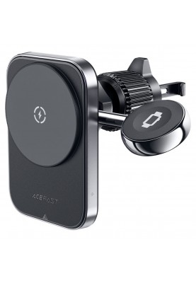 Тримач для мобiльного з БЗП ACEFAST D18 in-car 2-in-1 magnetic wireless charging holder Black