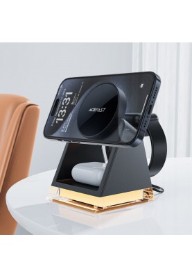 Бездротовий зарядний пристрій ACEFAST E17 desktop 3-in-1 wireless charging holder Black