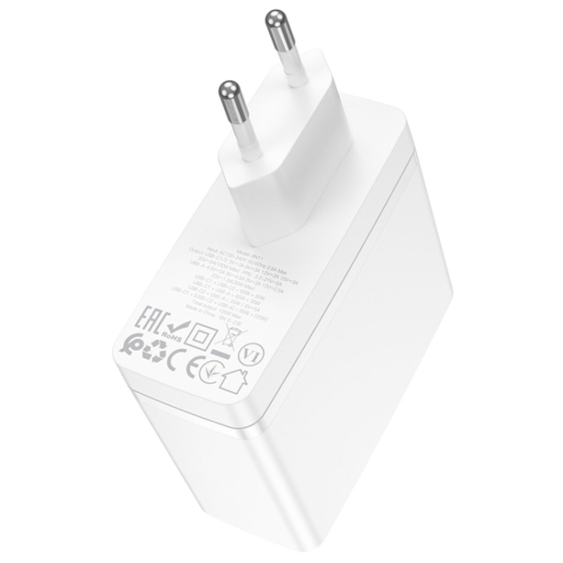 Мережевий зарядний пристрій BOROFONE BN11 Imperial PD100W three-port(2C1A) charger White