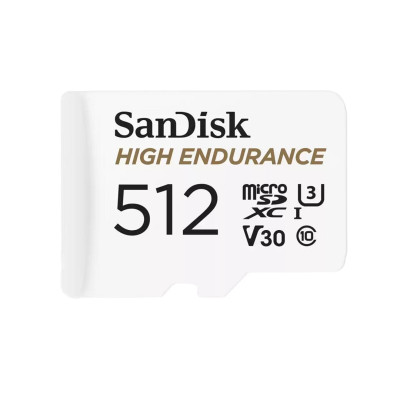 microSDXC (UHS-1 U3) SanDisk High Endurance 512Gb class 10 V30 (100Mb/s) (adapterSD)