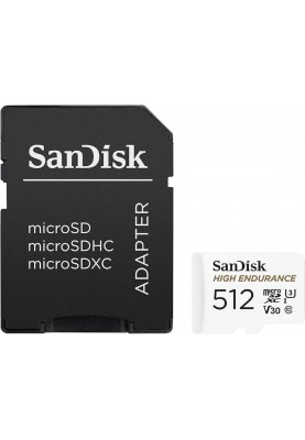 microSDXC (UHS-1 U3) SanDisk High Endurance 512Gb class 10 V30 (100Mb/s) (adapterSD)