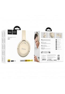 Навушники HOCO W37 Sound Active Noise Reduction BT headset Gold Champagne