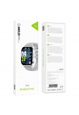 Смарт-годинник Borofone BD8 AMOLED Smart sports watch(call version) Bright Silver