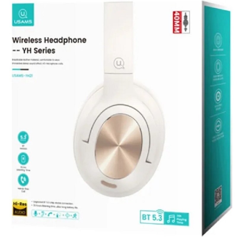 Навушники USAMS-YH21 Wireless Headphone-- YH Series BT5.3 beige