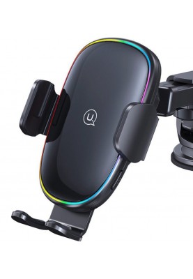Тримач для мобільного Usams US-CD187 15W Wireless Charging Car Holder With Colorful Light
