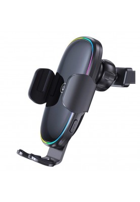 Тримач для мобільного Usams US-CD187 15W Wireless Charging Car Holder With Colorful Light