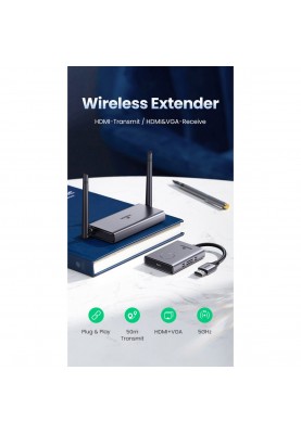 Безпровідний подовжувач UGREEN CM506 Wireless HDMI Extender Transmitter and Receiver 50m(UGR-50633A)