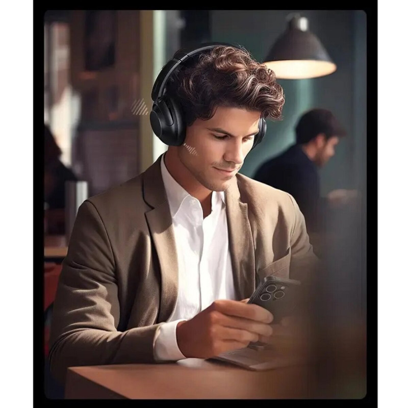 Бездротові навушники UGREEN HP202 HiTune Max5 Hybrid Active Noise-Cancelling Headphones Black(UGR-25255)