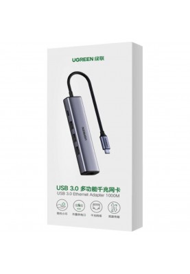 Перехідник UGREEN CM475 USB-C Multifunction Gigabit Ethernet Adapter with PD(UGR-20932)