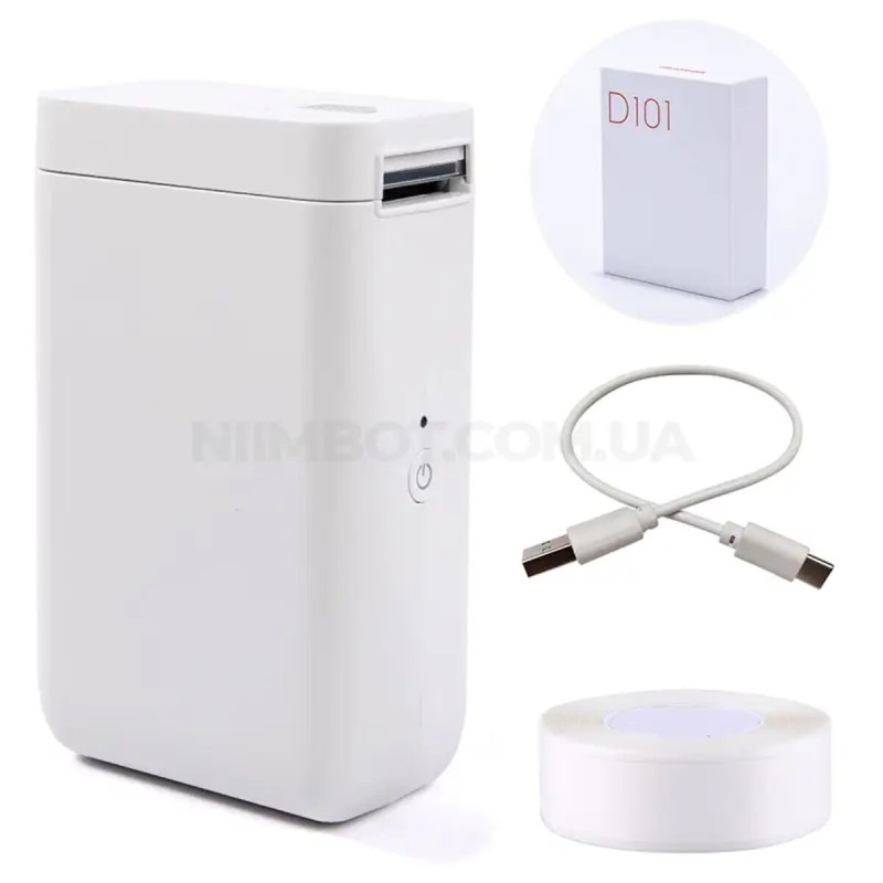 Термопринтер для друку наклейок NIIMBOT D101 White (A1A88628623)