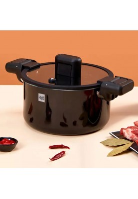 Кастрюля-cкороварка Xiaomi HuoHou Stainless Steel Enamel Micro Pressure Cooker (Black)