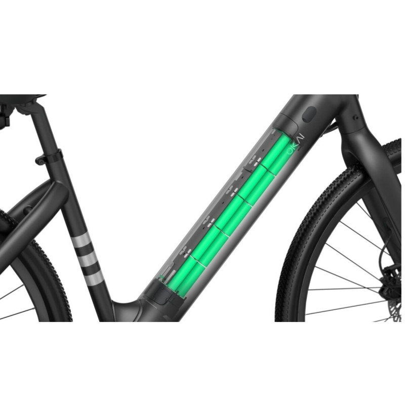 Електровелосипед OKAI EB60 Black 28', 350(550)W, 9,6Ah, 61.2km, 25km\h, NFC, App, 23kg