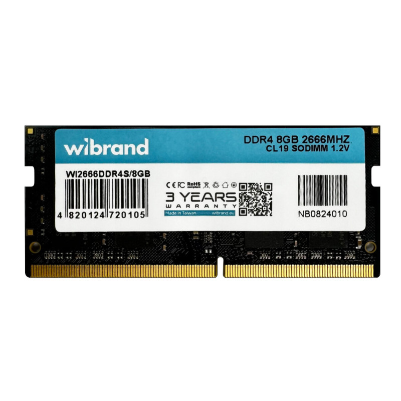 Оперативна пам'ять DDR4 Wibrand 8GB 2666MHz CL19 SODIMM