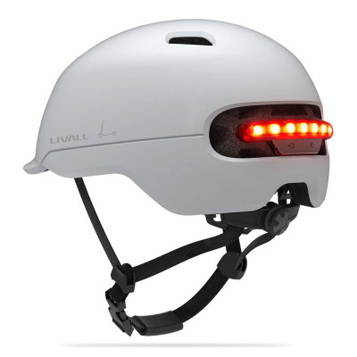 Захисний шолом Livall C20 (L) White (57-61см), сигнал стопів, сигнал повороту при наявності пульту(пульт в комплекті не йде), додаток